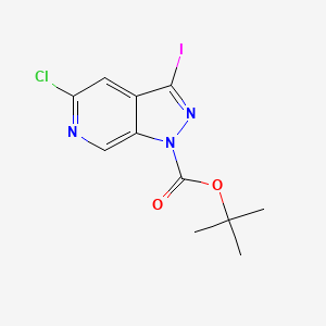 molecular formula C11H11ClIN3O2 B12957588 tert-Butyl 5-chloro-3-iodo-1H-pyrazolo[3,4-c]pyridine-1-carboxylate 