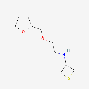 molecular formula C10H19NO2S B12957608 N-(2-((Tetrahydrofuran-2-yl)methoxy)ethyl)thietan-3-amine 