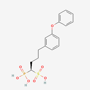 molecular formula C16H19O7PS B12957694 (1r)-4-(3-Phenoxyphenyl)-1-Phosphonobutane-1-Sulfonic Acid CAS No. 190772-03-3