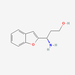 molecular formula C11H13NO2 B12957746 (S)-3-Amino-3-(benzofuran-2-yl)propan-1-ol 