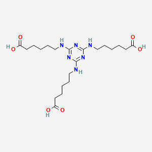 molecular formula C21H36N6O6 B1295782 Hexanoic acid, 6,6',6''-(1,3,5-triazine-2,4,6-triyltriimino)tris- CAS No. 80584-91-4