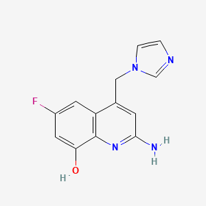 4-((1H-Imidazol-1-yl)methyl)-2-amino-6-fluoroquinolin-8-ol