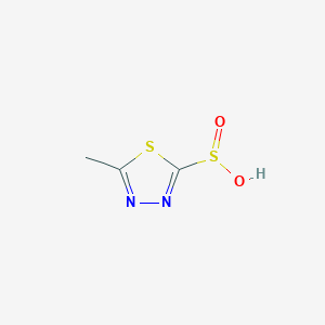 molecular formula C3H4N2O2S2 B12957860 5-Methyl-1,3,4-thiadiazole-2-sulfinic acid 