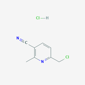 molecular formula C8H8Cl2N2 B12957879 6-(Chloromethyl)-2-methylnicotinonitrile hydrochloride 