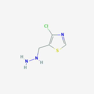 molecular formula C4H6ClN3S B12957881 4-Chloro-5-(hydrazinylmethyl)thiazole 