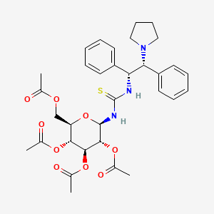 (2R,3R,4S,5R,6R)-2-(Acetoxymethyl)-6-(3-((1R,2R)-1,2-diphenyl-2-(pyrrolidin-1-yl)ethyl)thioureido)tetrahydro-2H-pyran-3,4,5-triyl triacetate