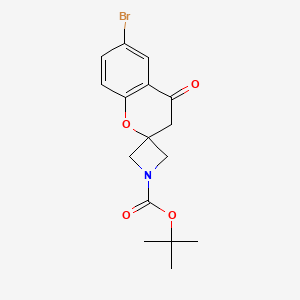 molecular formula C16H18BrNO4 B12957929 tert-Butyl 6'-bromo-4'-oxospiro[azetidine-3,2'-chroman]-1-carboxylate CAS No. 1291076-37-3