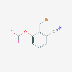 molecular formula C9H6BrF2NO B12957977 2-(Bromomethyl)-3-(difluoromethoxy)benzonitrile 