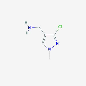 molecular formula C5H8ClN3 B12957990 (3-Chloro-1-methyl-1H-pyrazol-4-yl)methanamine 