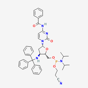 ((2S,3S,5R)-5-(4-Benzamido-2-oxopyrimidin-1(2H)-yl)-3-(tritylamino)tetrahydrofuran-2-yl)methyl (2-cyanoethyl) diisopropylphosphoramidite