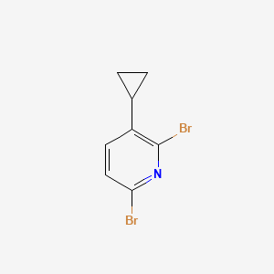 molecular formula C8H7Br2N B12958099 2,6-dibromo-3-cyclopropylPyridine 