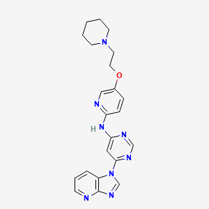 molecular formula C22H24N8O B12958106 6-(1H-imidazo[4,5-b]pyridin-1-yl)-N-(5-(2-(piperidin-1-yl)ethoxy)pyridin-2-yl)pyrimidin-4-amine 