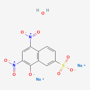 molecular formula C10H6N2Na2O9S B12958122 Sodium 5,7-dinitro-8-oxidonaphthalene-2-sulfonate hydrate 