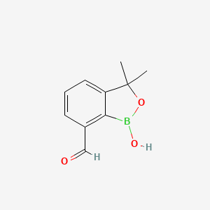 molecular formula C10H11BO3 B12958130 1-Hydroxy-3,3-dimethyl-1,3-dihydrobenzo[c][1,2]oxaborole-7-carbaldehyde 