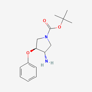 molecular formula C15H22N2O3 B12958182 tert-Butyl (3S,4S)-3-amino-4-phenoxypyrrolidine-1-carboxylate 