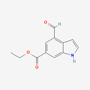 molecular formula C12H11NO3 B12958200 ethyl 4-formyl-1H-indole-6-carboxylate 