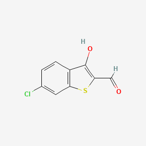 molecular formula C9H5ClO2S B12958228 6-Chloro-3-hydroxybenzo[b]thiophene-2-carbaldehyde 