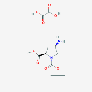 molecular formula C13H22N2O8 B12958234 1-(tert-Butyl) 2-methyl rel-(2R,4R)-4-aminopyrrolidine-1,2-dicarboxylate oxalate 