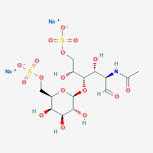 molecular formula C14H23NNa2O17S2 B12958272 ((2R,3R,4S,5R,6S)-6-(((2R,3S,4R,5R)-5-Acetamido-2,4-dihydroxy-6-oxo-1-(sulfooxy)hexan-3-yl)oxy)-3,4,5-trihydroxytetrahydro-2H-pyran-2-yl)methyl hydrogen sulfate, disodium salt 