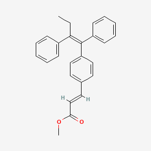 molecular formula C26H24O2 B12958283 2-Propenoic acid, 3-[4-[(1Z)-1,2-diphenyl-1-buten-1-yl]phenyl]-, methyl ester, (2E)- 