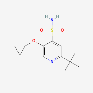 molecular formula C12H18N2O3S B12958296 2-Tert-butyl-5-cyclopropoxypyridine-4-sulfonamide 