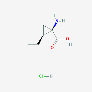 molecular formula C6H12ClNO2 B12958322 Rel-(1R,2S)-1-amino-2-ethylcyclopropane-1-carboxylic acid hydrochloride 