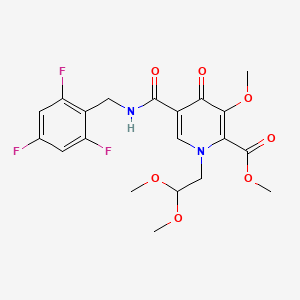 molecular formula C20H21F3N2O7 B12958335 Methyl 1-(2,2-dimethoxyethyl)-3-methoxy-4-oxo-5-((2,4,6-trifluorobenzyl)carbamoyl)-1,4-dihydropyridine-2-carboxylate 