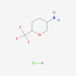 molecular formula C6H11ClF3NO B12958437 6-(Trifluoromethyl)tetrahydro-2H-pyran-3-amine hydrochloride 