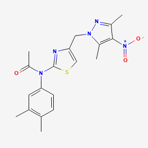 N-(4-((3,5-Dimethyl-4-nitro-1H-pyrazol-1-yl)methyl)thiazol-2-yl)-N-(3,4-dimethylphenyl)acetamide