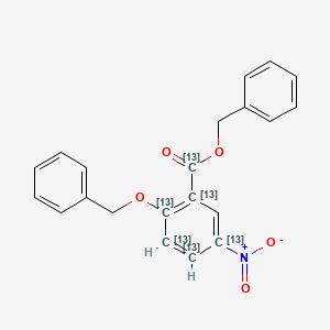 molecular formula C21H17NO5 B12958486 benzyl 5-nitro-2-phenylmethoxy(1,2,3,4,5-13C5)cyclohexa-1,3,5-triene-1-carboxylate 