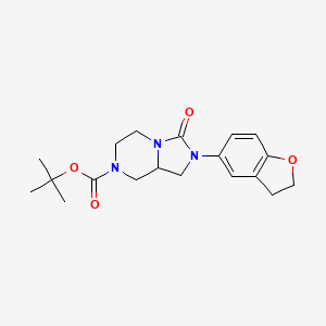 Imidazo[1,5-a]pyrazine-7(1H)-carboxylic acid, 2-(2,3-dihydro-5-benzofuranyl)hexahydro-3-oxo-, 1,1-dimethylethyl ester