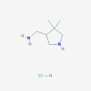 (4,4-Dimethylpyrrolidin-3-yl)methanamine xhydrochloride