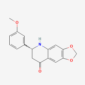 molecular formula C17H15NO4 B12958538 (R)-6-(3-Methoxy-phenyl)-6,7-dihydro-5H-[1,3]dioxolo[4,5-g]quinolin-8-one 