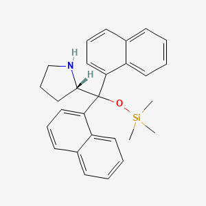 molecular formula C28H31NOSi B12958550 (S)-2-(Di(naphthalen-1-yl)((trimethylsilyl)oxy)methyl)pyrrolidine 