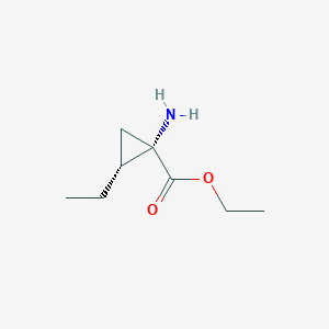 molecular formula C8H15NO2 B12958557 Ethyl (1S,2R)-1-amino-2-ethylcyclopropane-1-carboxylate 