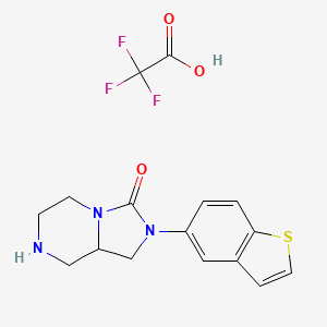 molecular formula C16H16F3N3O3S B12958587 2-(1-benzothiophen-5-yl)-1,5,6,7,8,8a-hexahydroimidazo[1,5-a]pyrazin-3-one;2,2,2-trifluoroacetic acid 