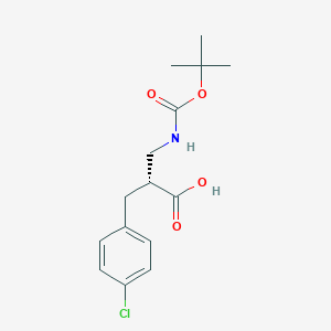 molecular formula C15H20ClNO4 B12958617 (R)-3-((Tert-butoxycarbonyl)amino)-2-(4-chlorobenzyl)propanoic acid 