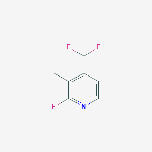 molecular formula C7H6F3N B12958637 4-(Difluoromethyl)-2-fluoro-3-methylpyridine 