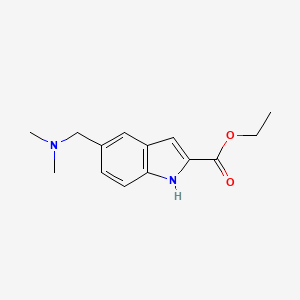 molecular formula C14H18N2O2 B12958674 ethyl 5-((dimethylamino)methyl)-1H-indole-2-carboxylate 