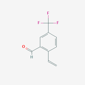 molecular formula C10H7F3O B12958728 5-(Trifluoromethyl)-2-vinylbenzaldehyde 