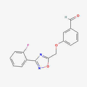 3-((3-(2-Fluorophenyl)-1,2,4-oxadiazol-5-yl)methoxy)benzaldehyde