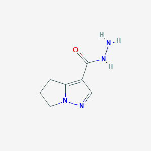 molecular formula C7H10N4O B12958746 5,6-Dihydro-4H-pyrrolo[1,2-b]pyrazole-3-carbohydrazide 