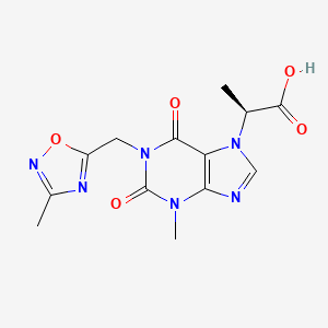 (S)-2-(3-methyl-1-((3-methyl-1,2,4-oxadiazol-5-yl)methyl)-2,6-dioxo-1,2,3,6-tetrahydro-7H-purin-7-yl)propanoic acid