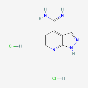 molecular formula C7H9Cl2N5 B12958789 1H-Pyrazolo[3,4-b]pyridine-4-carboximidamide dihydrochloride 