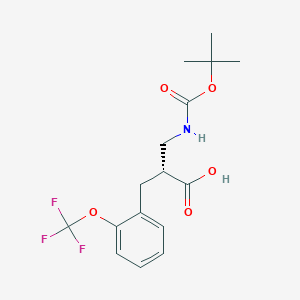 molecular formula C16H20F3NO5 B12958797 (R)-3-((tert-Butoxycarbonyl)amino)-2-(2-(trifluoromethoxy)benzyl)propanoic acid 