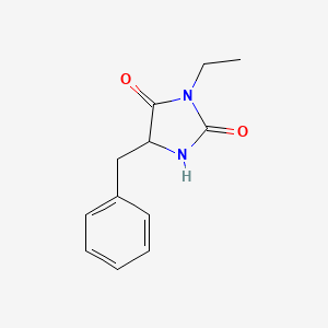 molecular formula C12H14N2O2 B12958922 5-Benzyl-3-ethylimidazolidine-2,4-dione 