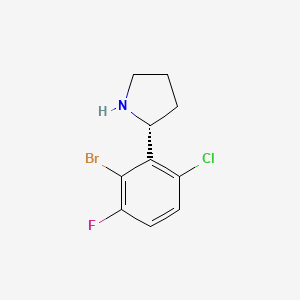 molecular formula C10H10BrClFN B12958936 (R)-2-(2-Bromo-6-chloro-3-fluorophenyl)pyrrolidine 