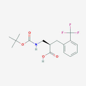 molecular formula C16H20F3NO4 B12958957 (R)-3-((tert-Butoxycarbonyl)amino)-2-(2-(trifluoromethyl)benzyl)propanoic acid 