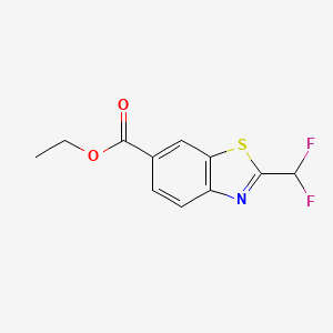 molecular formula C11H9F2NO2S B12959011 Ethyl 2-(difluoromethyl)benzo[d]thiazole-6-carboxylate 