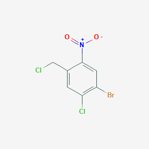 molecular formula C7H4BrCl2NO2 B12959033 1-Bromo-2-chloro-4-(chloromethyl)-5-nitrobenzene 